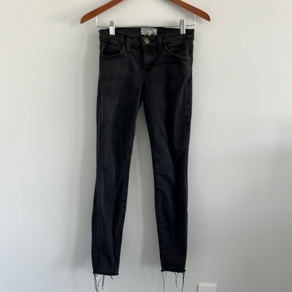 Current Elliott The stiletto jeans black denim low waist skinny cropped - Picture 1 of 9